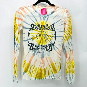 One Teaspoon Moblack Mind Frequencies Top Size‎ S Cotton Tie Dye Graphic Print